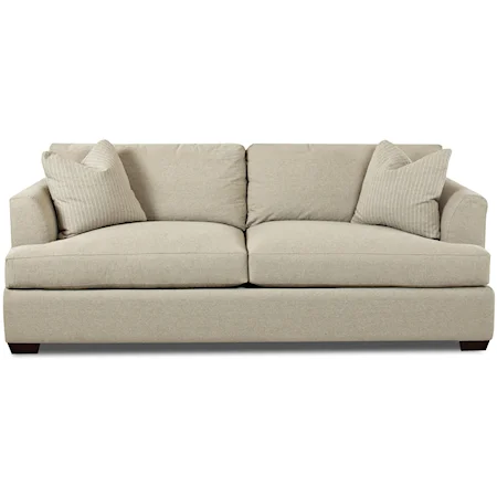 Contemporary Enso Memory Foam Sleeper Sofa with Flared Track Arms